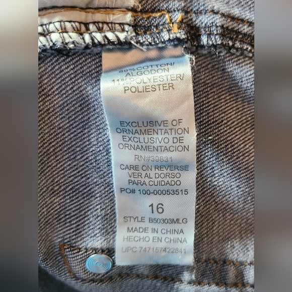 Democracy Womens's Denim Embroidered Pencil Skirt Floral Size 16 Vintage Y2K - Picture 6 of 7